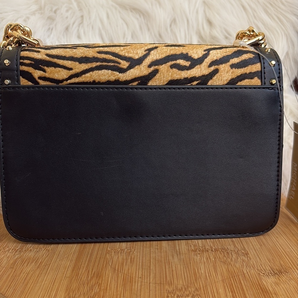 Michael Kors NWT Heather Tiger Calf Hair Leather Logo Crossbody Bag MSRP $398 - Picture 10 of 17